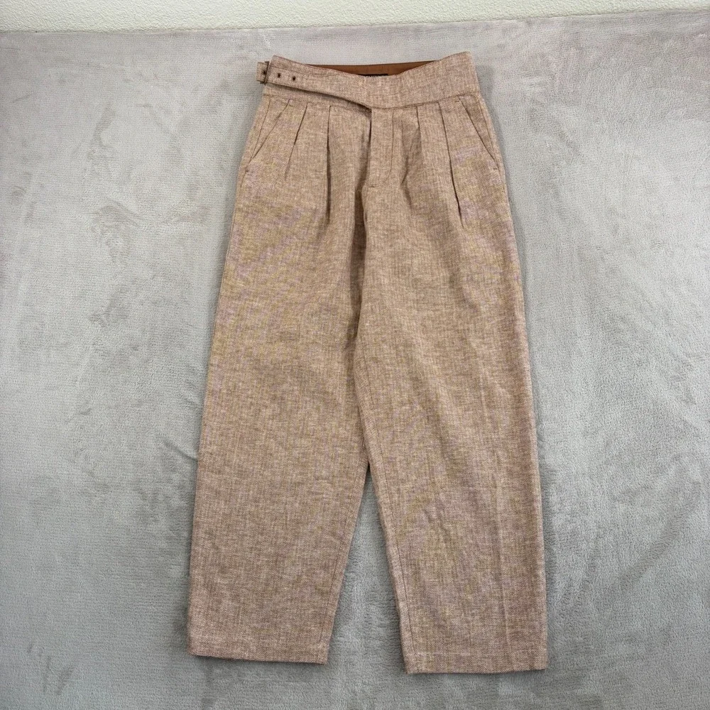 Banana Republic Herringbone Linen-Blend Seafarer Pants in Potters‎ Clay Women 2